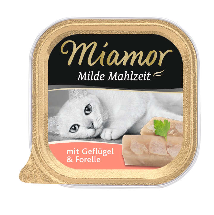 Miamor Katzen-Nassfutter Milde Mahlzeit Geflügel Pur + Forelle